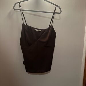 Abercrombie & Fitch Brown Women's Lined V-neck Camisole adjustable straps Size L